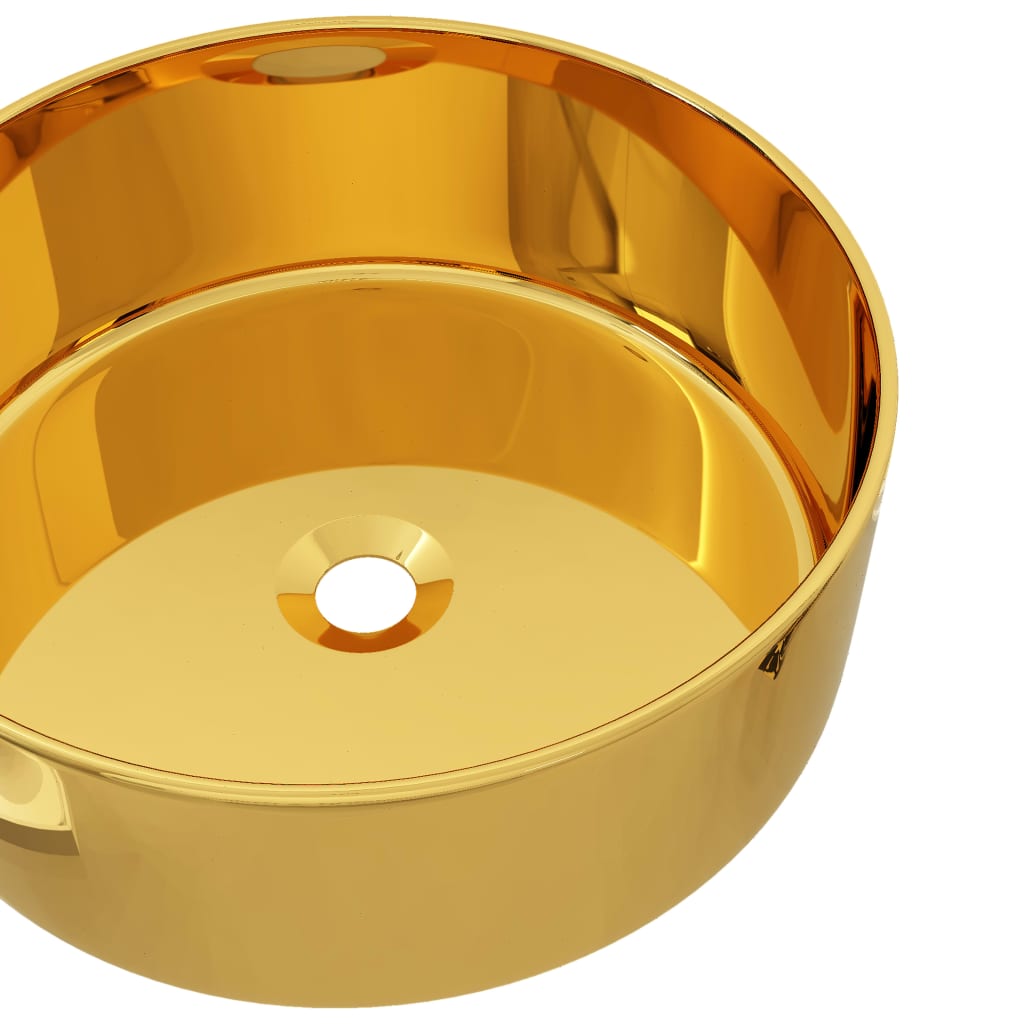 vidaXL Chiuvetă de baie, auriu, 40 x 15 cm, ceramică
