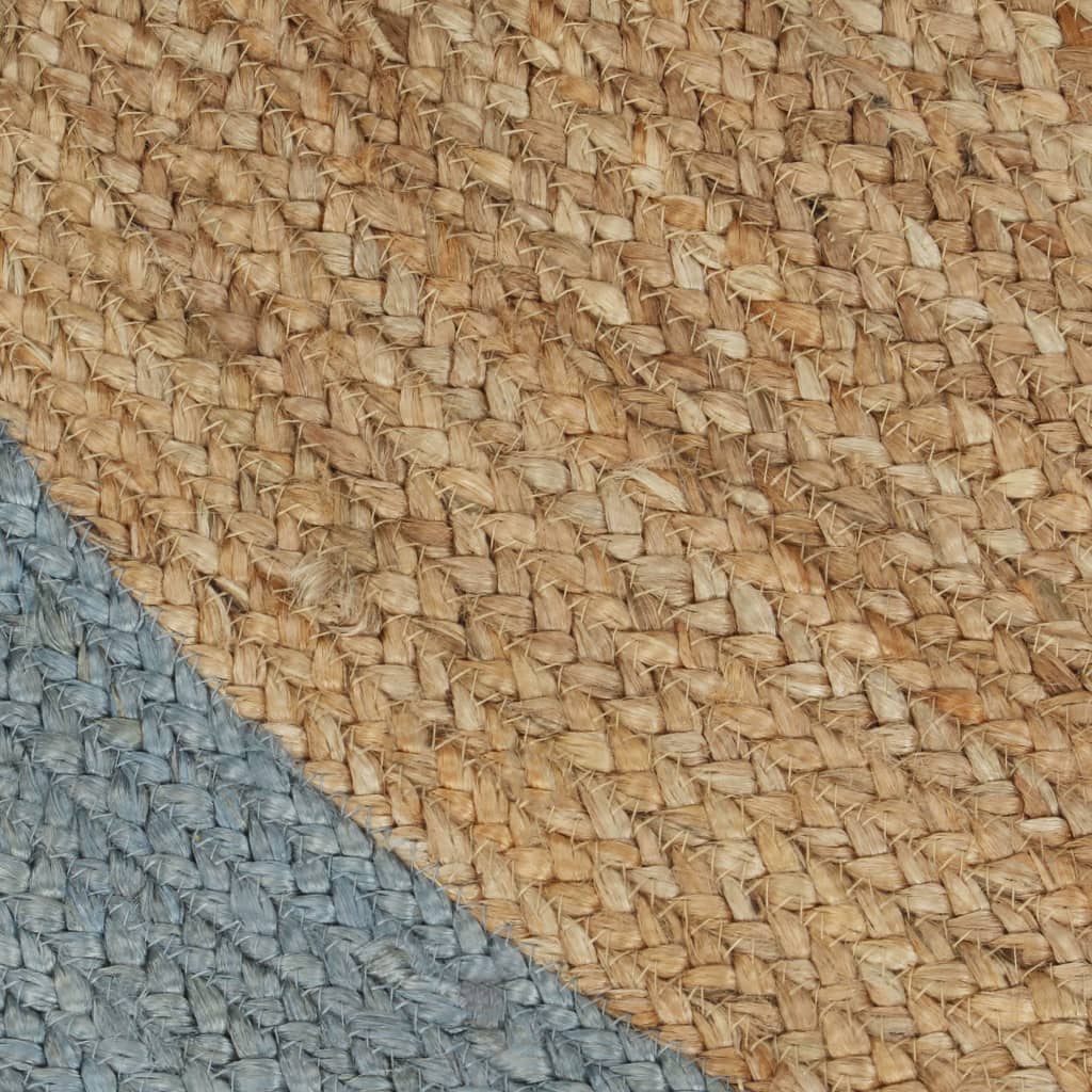 vidaXL Covor manual cu margine măslinie, 90 cm, iută