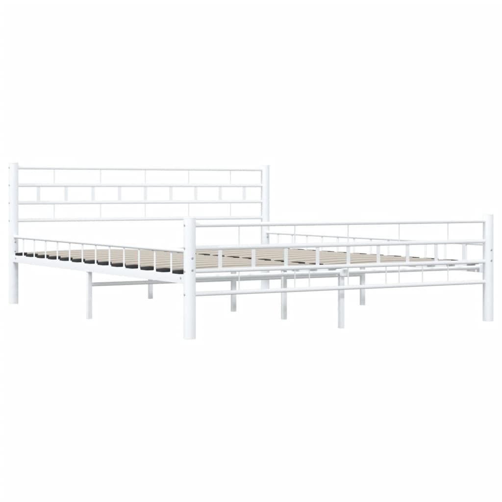vidaXL Cadru de pat, alb, 160 x 200 cm, metal