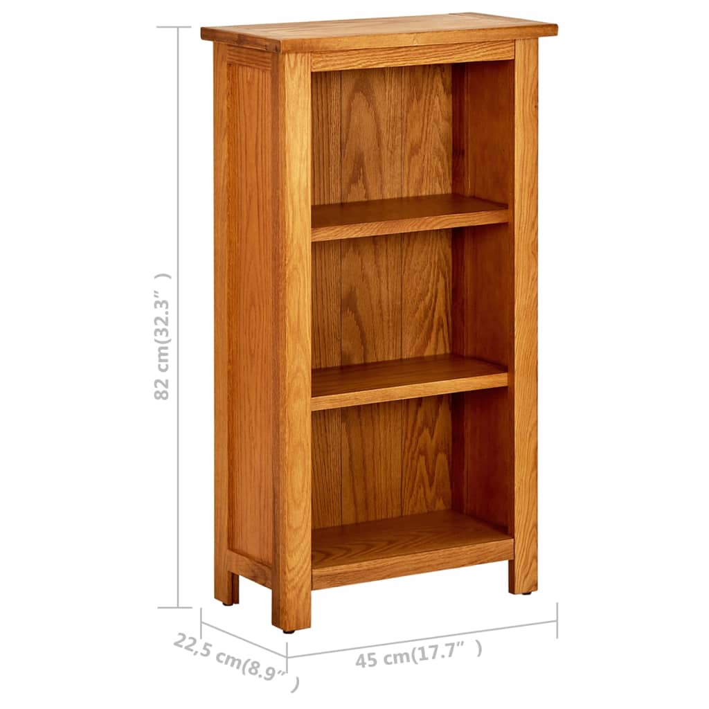vidaXL Bibliotecă 45x22,5x82 cm, lemn masiv de stejar