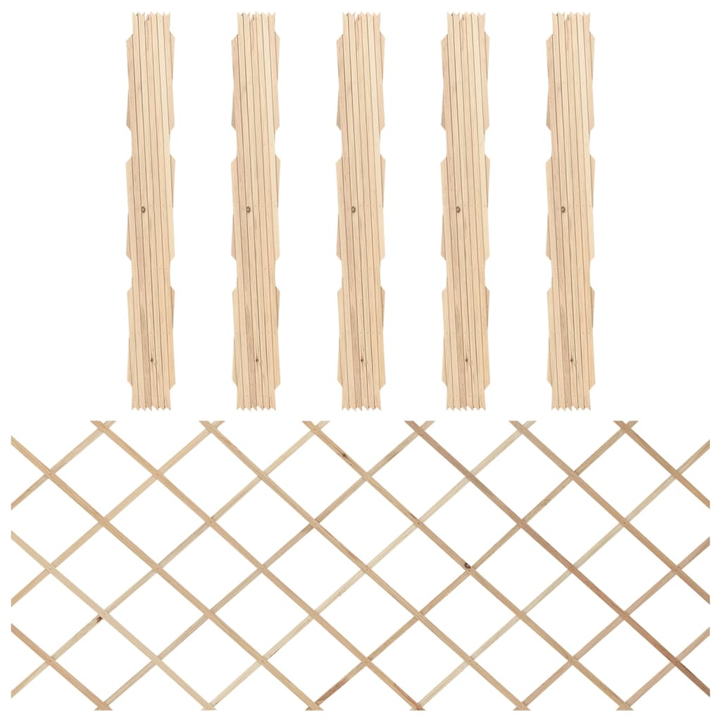 vidaXL Garduri cu zăbrele, 5 buc., 180x80 m, lemn masiv de brad