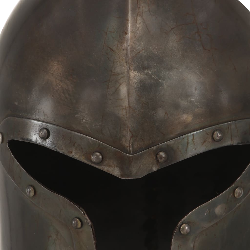 vidaXL Coif cavaler medieval antic, jocuri pe roluri, argintiu, oțel
