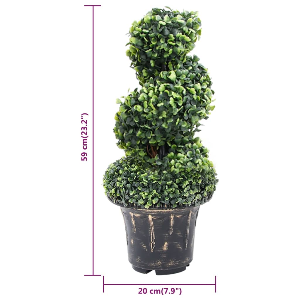 vidaXL Plantă artificială de cimișir cu ghiveci, verde, 59 cm, spirală