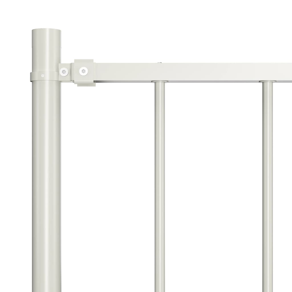 vidaXL Panou de gard cu stâlpi alb 1,7x1 m oțel vopsit electrostatic