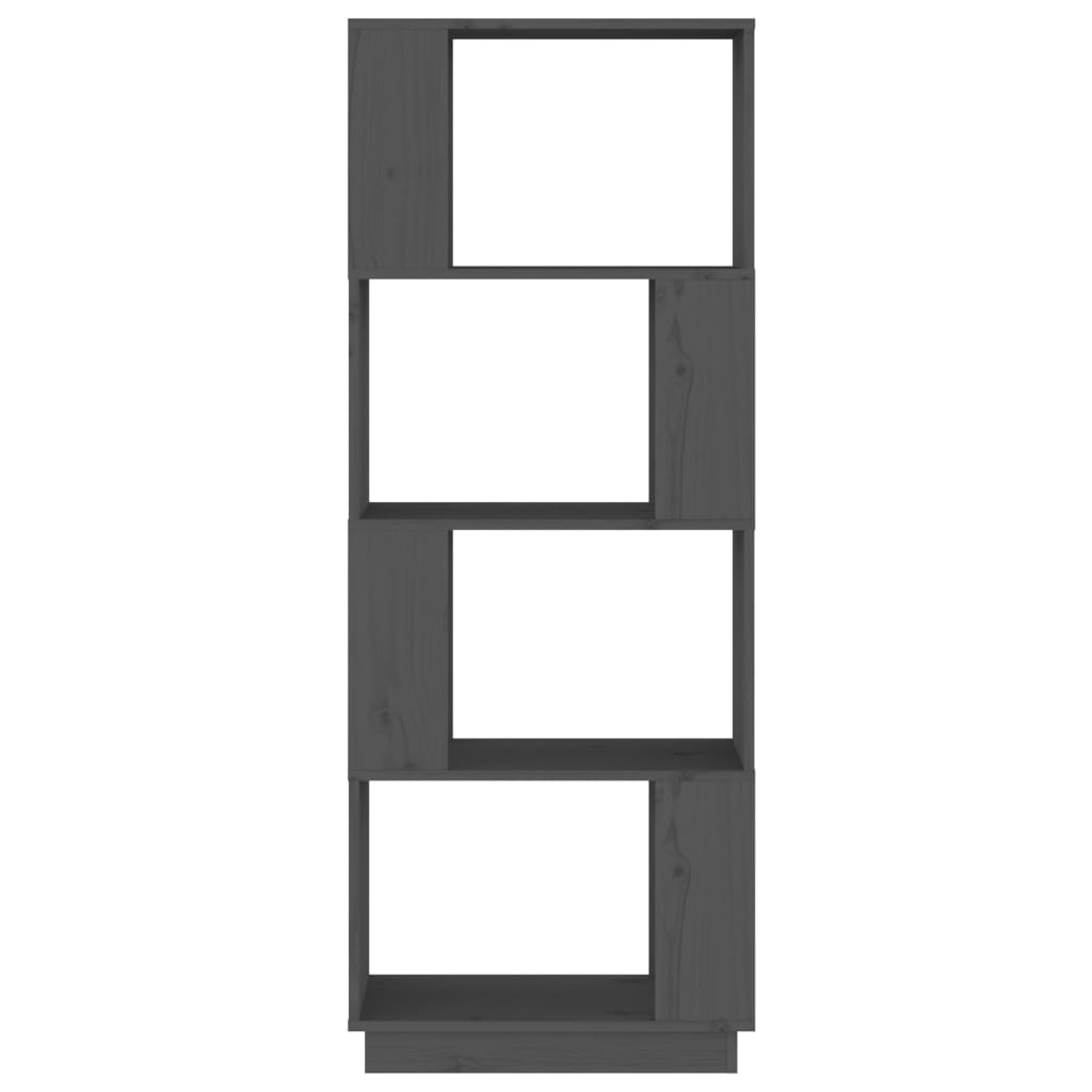 vidaXL Bibliotecă/Separator cameră, gri, 51x25x132 cm lemn masiv pin