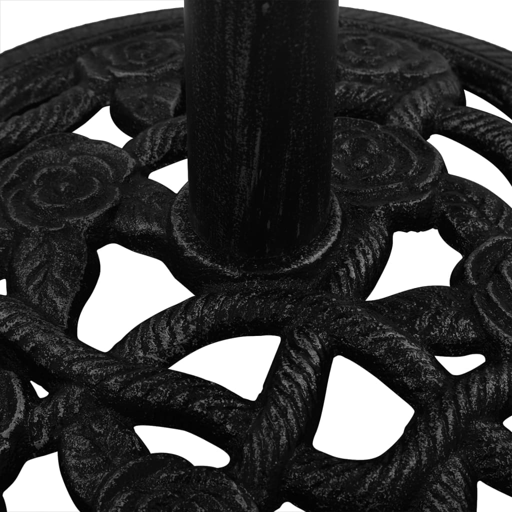 vidaXL Suport de umbrelă, negru, 40x40x32 cm, fontă