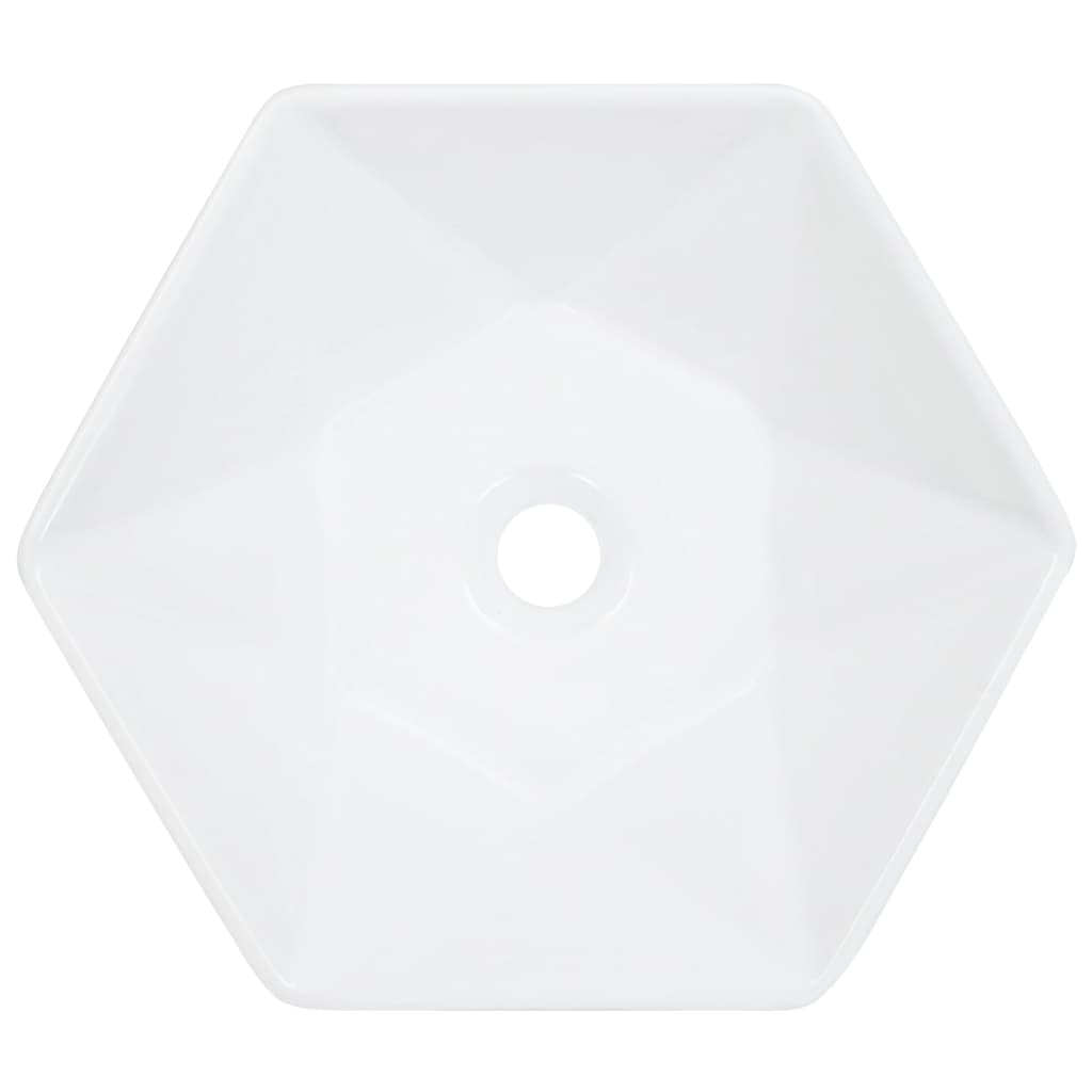 vidaXL Chiuvetă de baie, alb, 41 x 36,5 x 12 cm, ceramică