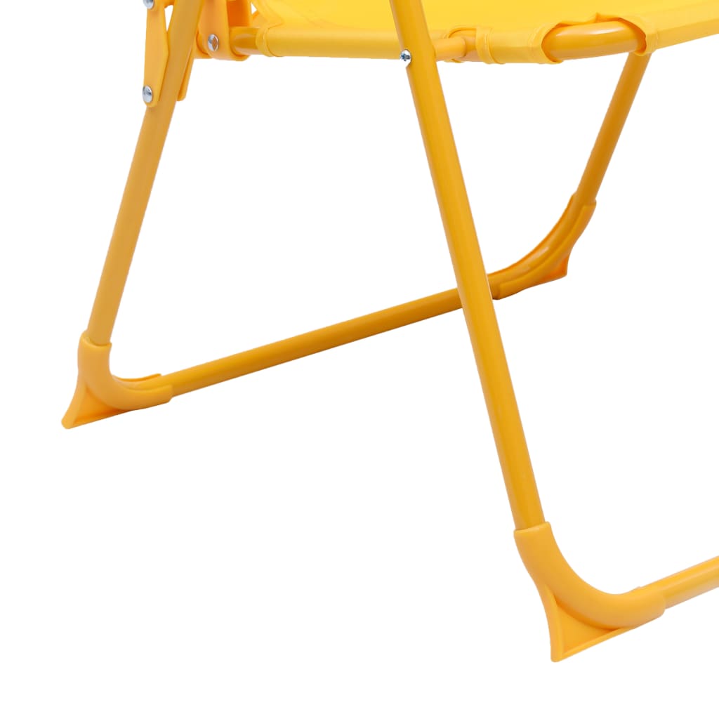 vidaXL Set bistro de grădină pentru copii, cu umbrelă, 3 piese, galben