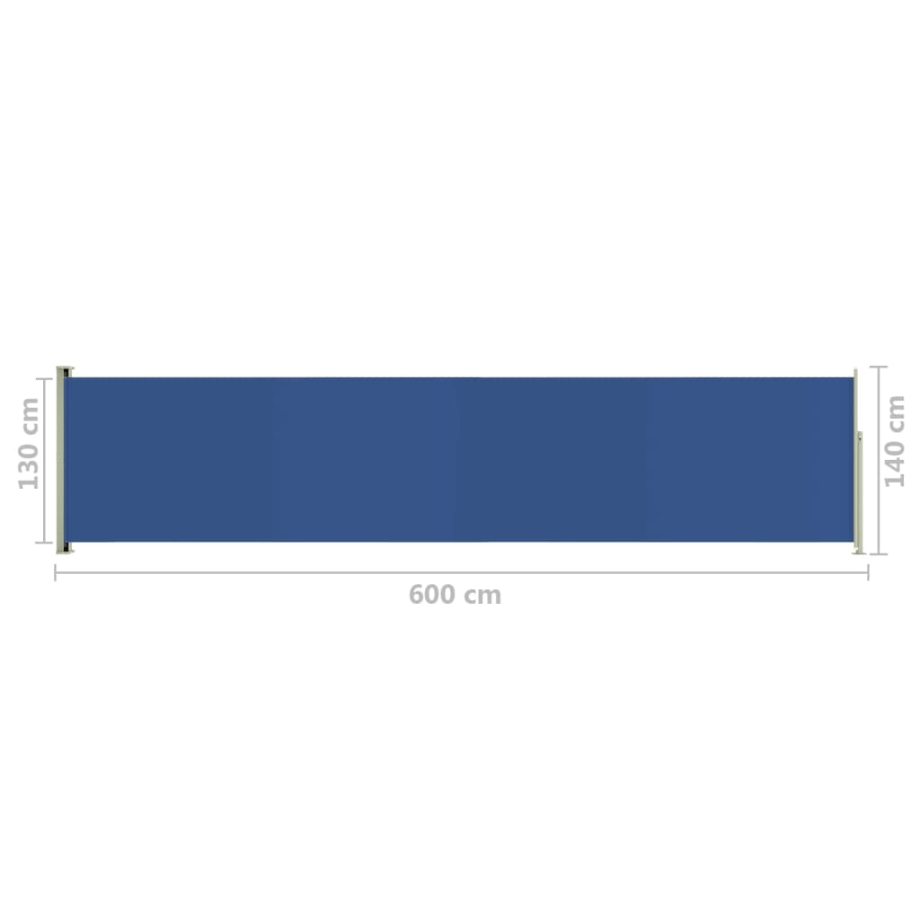 vidaXL Copertină laterală retractabilă de terasă, albastru, 140x600 cm
