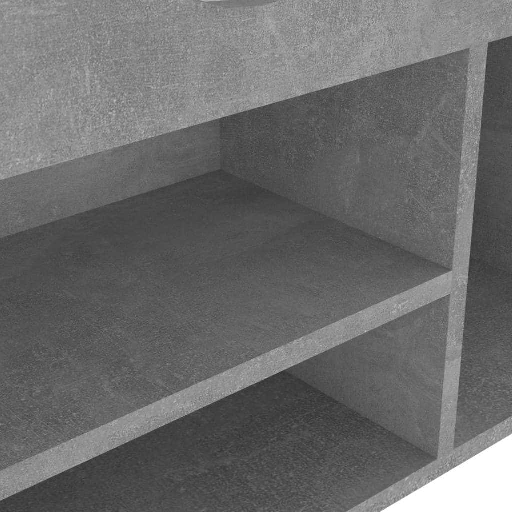vidaXL Bancă pantofar cu pernă gri beton 104x30x49 cm, lemn prelucrat