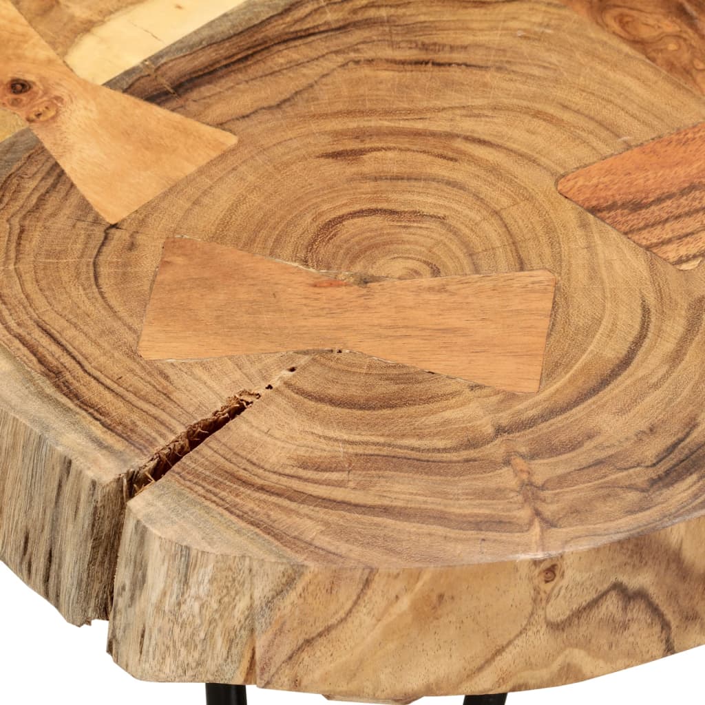 vidaXL Măsuță de cafea, 35 cm, 6 butuci, lemn masiv de sheesham