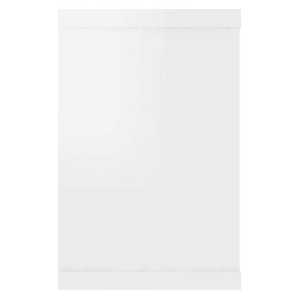 vidaXL Rafturi de perete cub, 6 buc., alb extralucios, 60x15x23 cm PAL