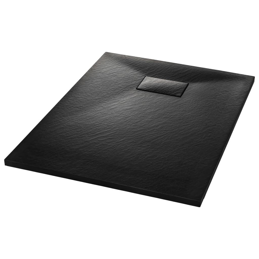vidaXL Cădiță de duș, negru, 100 x 70 cm, SMC
