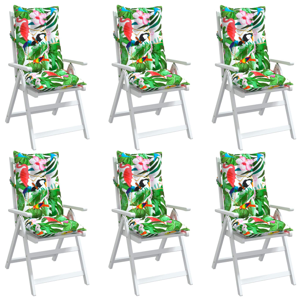 vidaXL Perne de scaun spătar înalt, 6 buc., multicolor, textil oxford