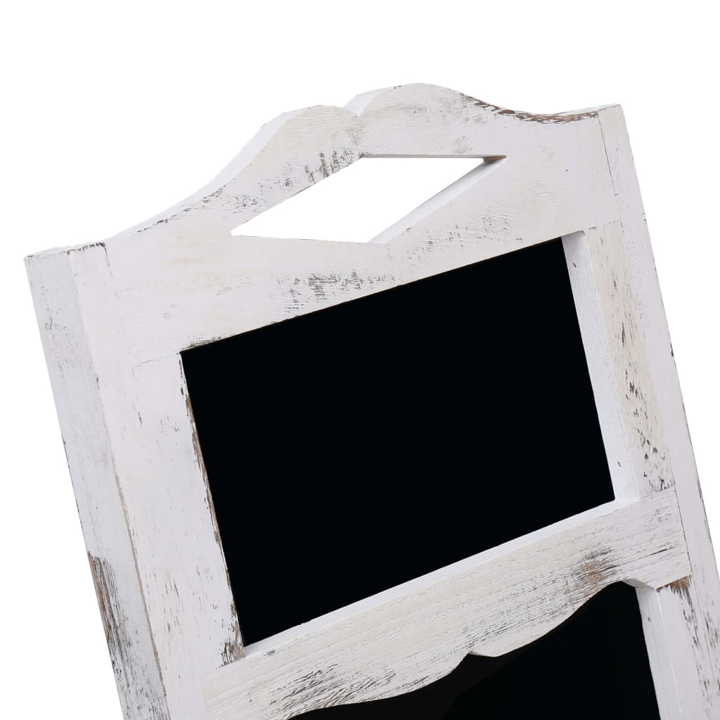 vidaXL Suport cu tablă pentru cretă, alb, 33 x 39 x 75 cm, lemn