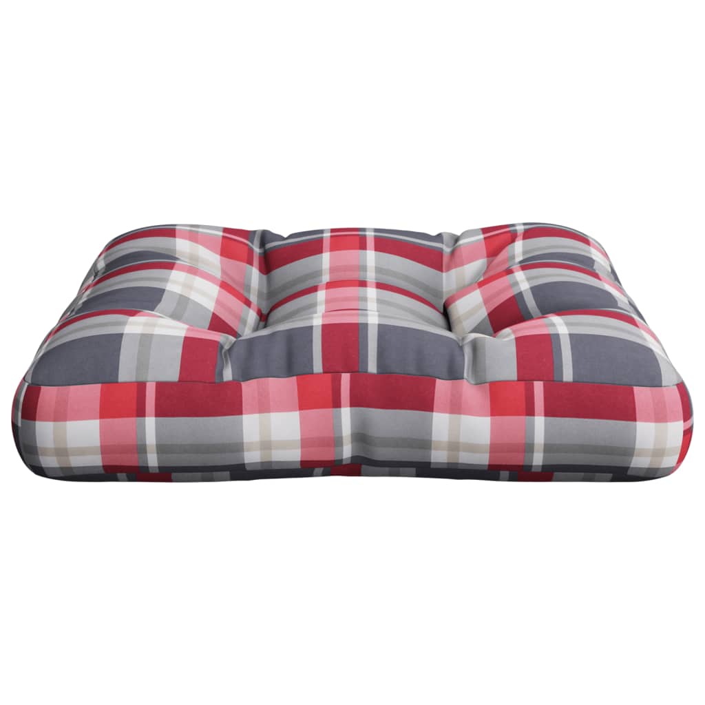 vidaXL Pernă pentru canapea din paleți, roșu, 60x60x12cm, model carouri