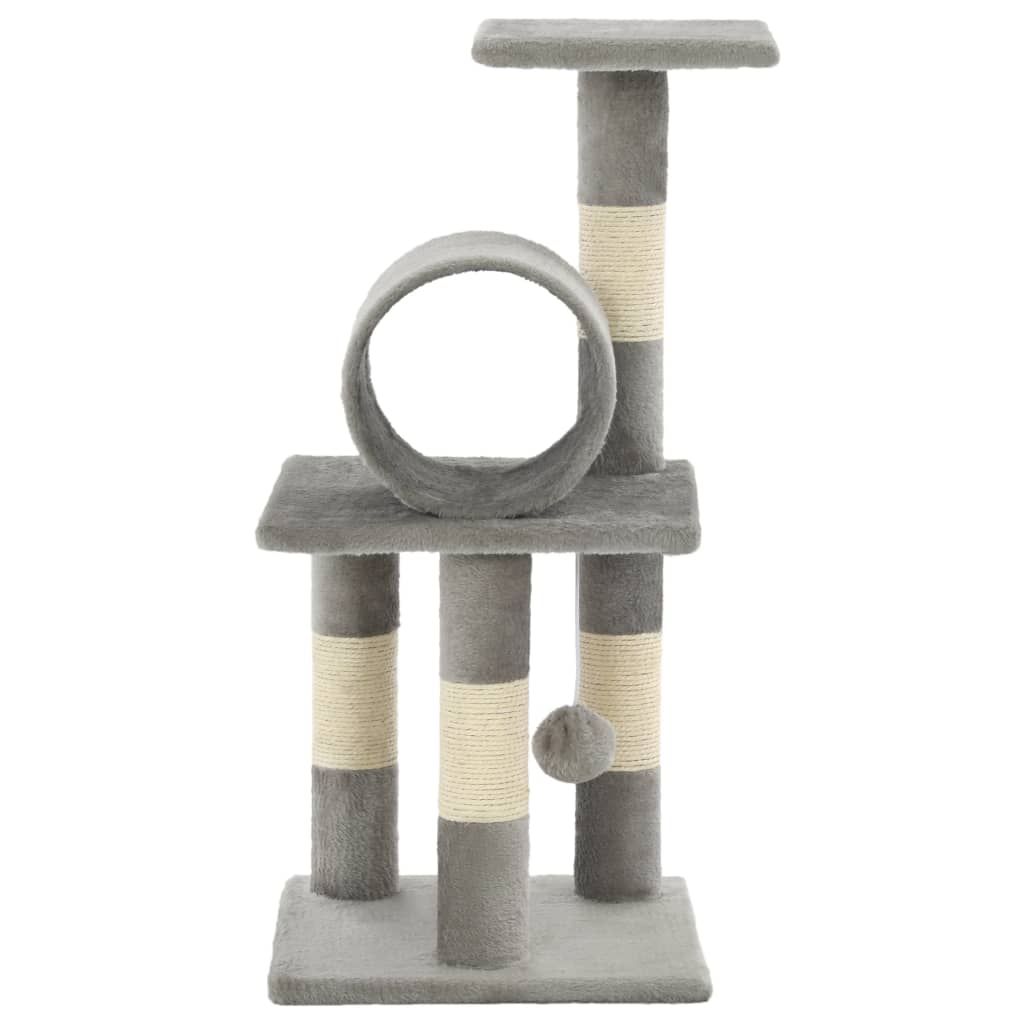 vidaXL Ansamblu pentru pisici, stâlpi din funie de sisal, 65 cm, gri