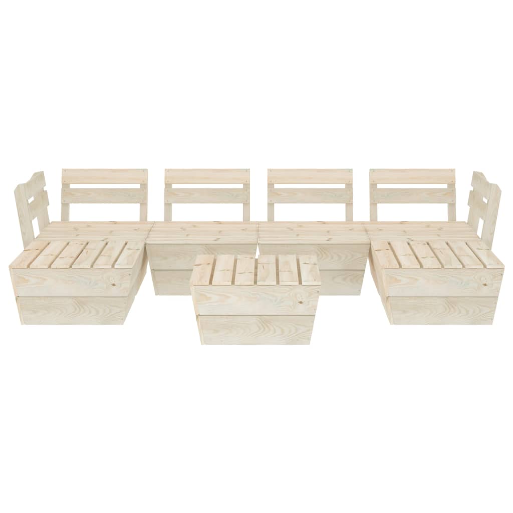 vidaXL Set mobilier grădină din paleți, 7 piese, lemn de molid tratat