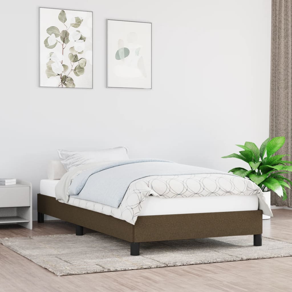 vidaXL Cadru de pat, maro închis, 90x190 cm, material textil