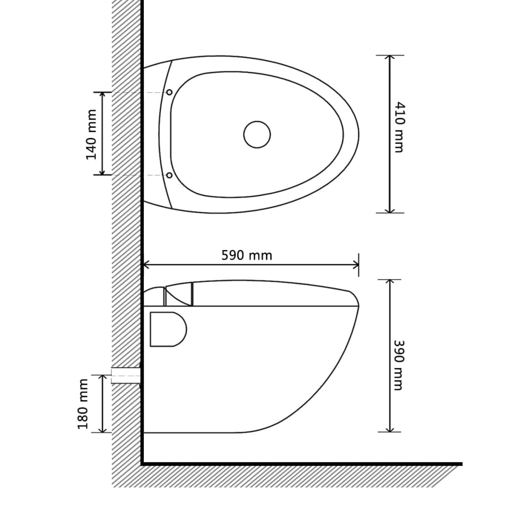 vidaXL Toaletă cu rezervor încastrat, aspect ou, ceramică, negru