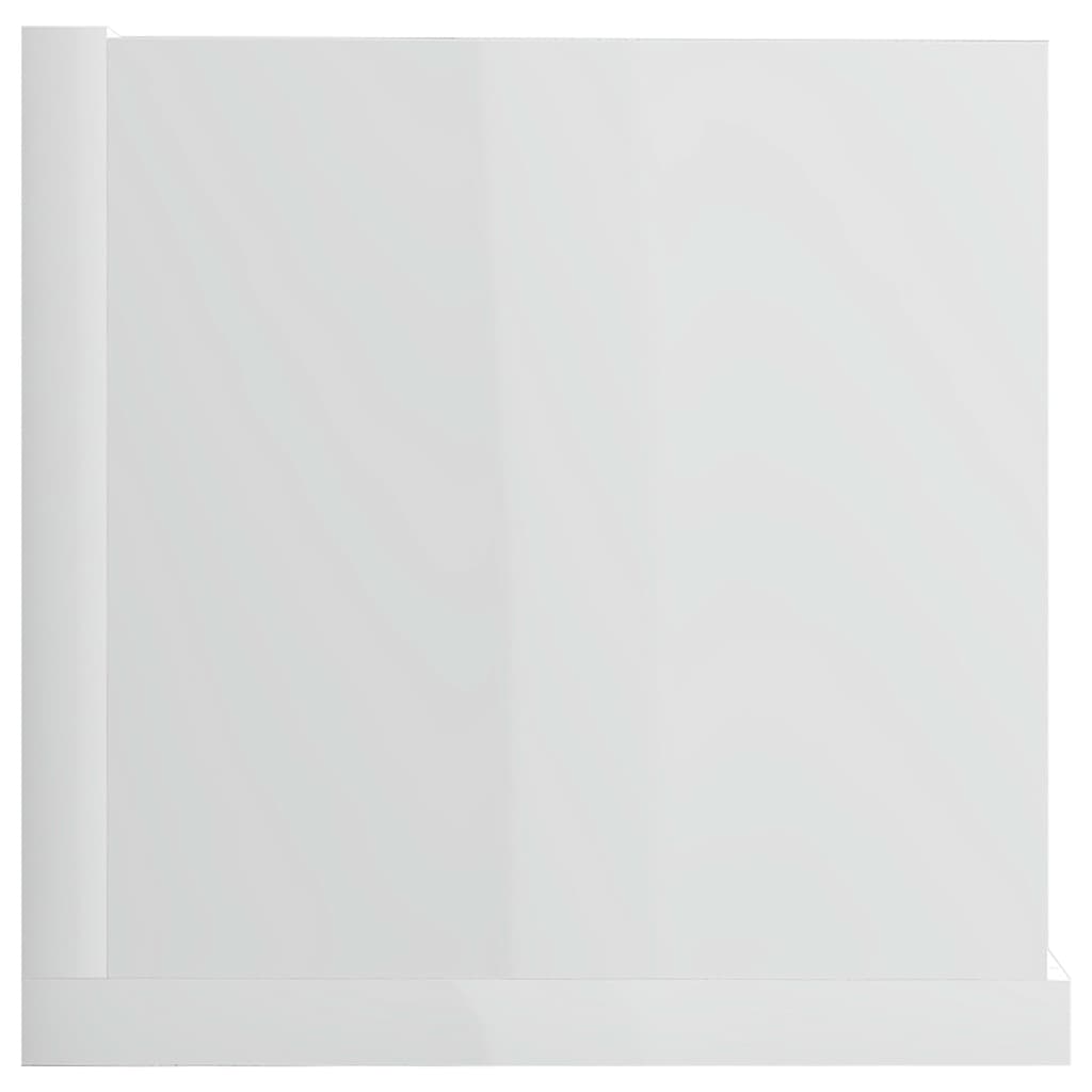 vidaXL Raft de perete CD-uri, alb extralucios, 100 x 18 x 18 cm, PAL