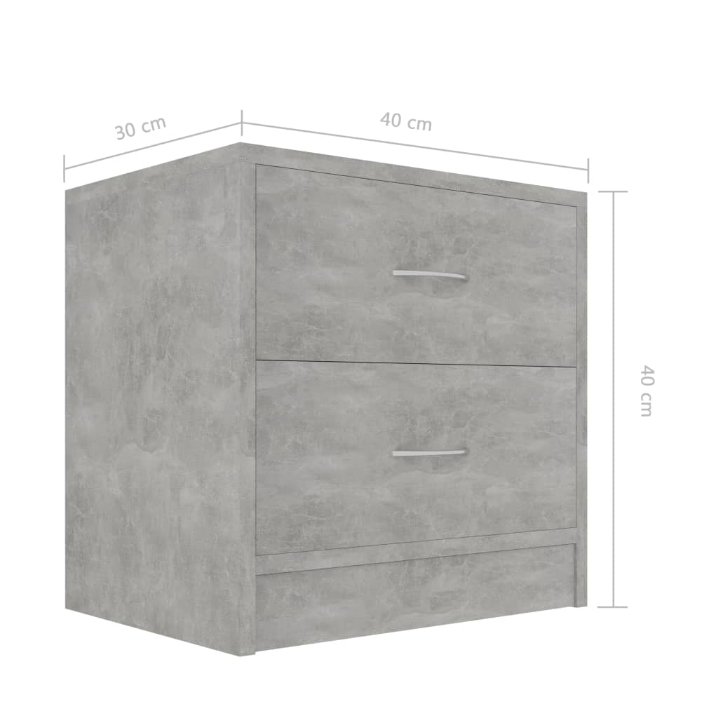 vidaXL Noptieră, gri beton, 40 x 30 x 40 cm, PAL