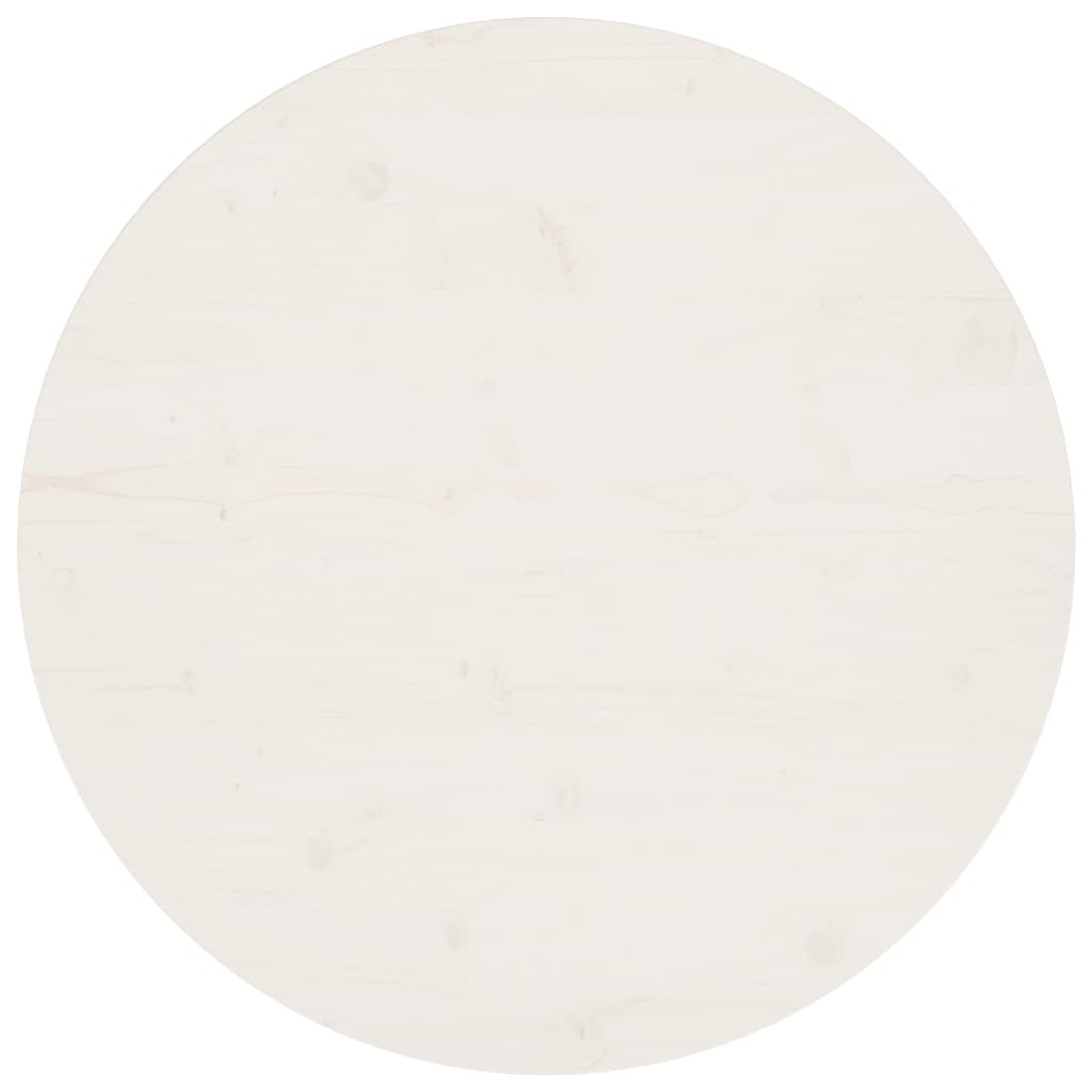 vidaXL Blat de masă, alb, Ø80x2,5 cm, lemn masiv de pin