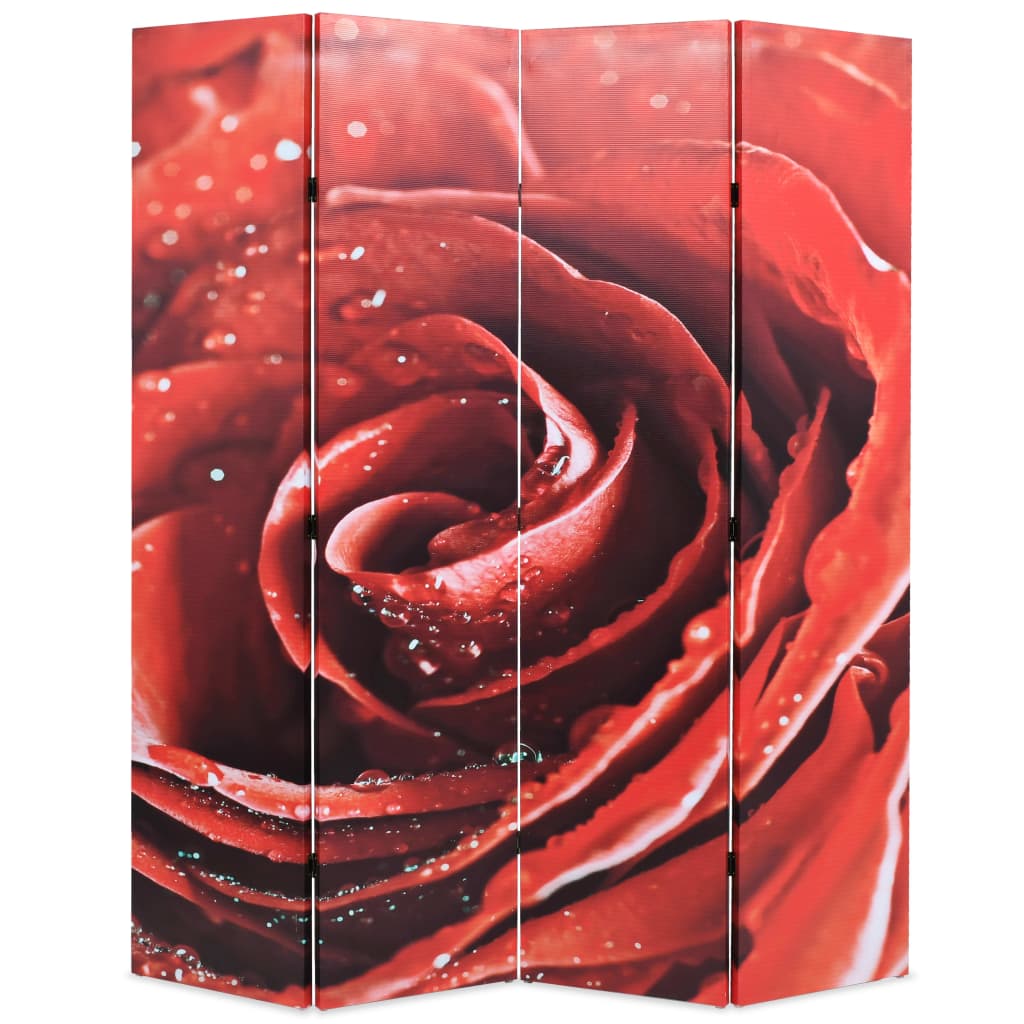 vidaXL Paravan de cameră pliabil, 160 x 170 cm, trandafir roșu