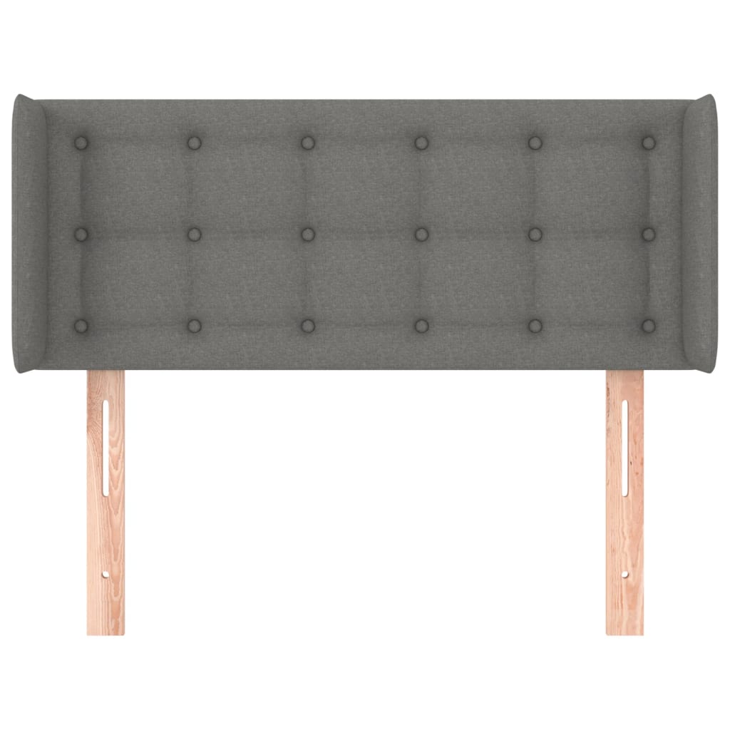 vidaXL Tăblie de pat cu aripioare gri închis 83x16x78/88 cm textil