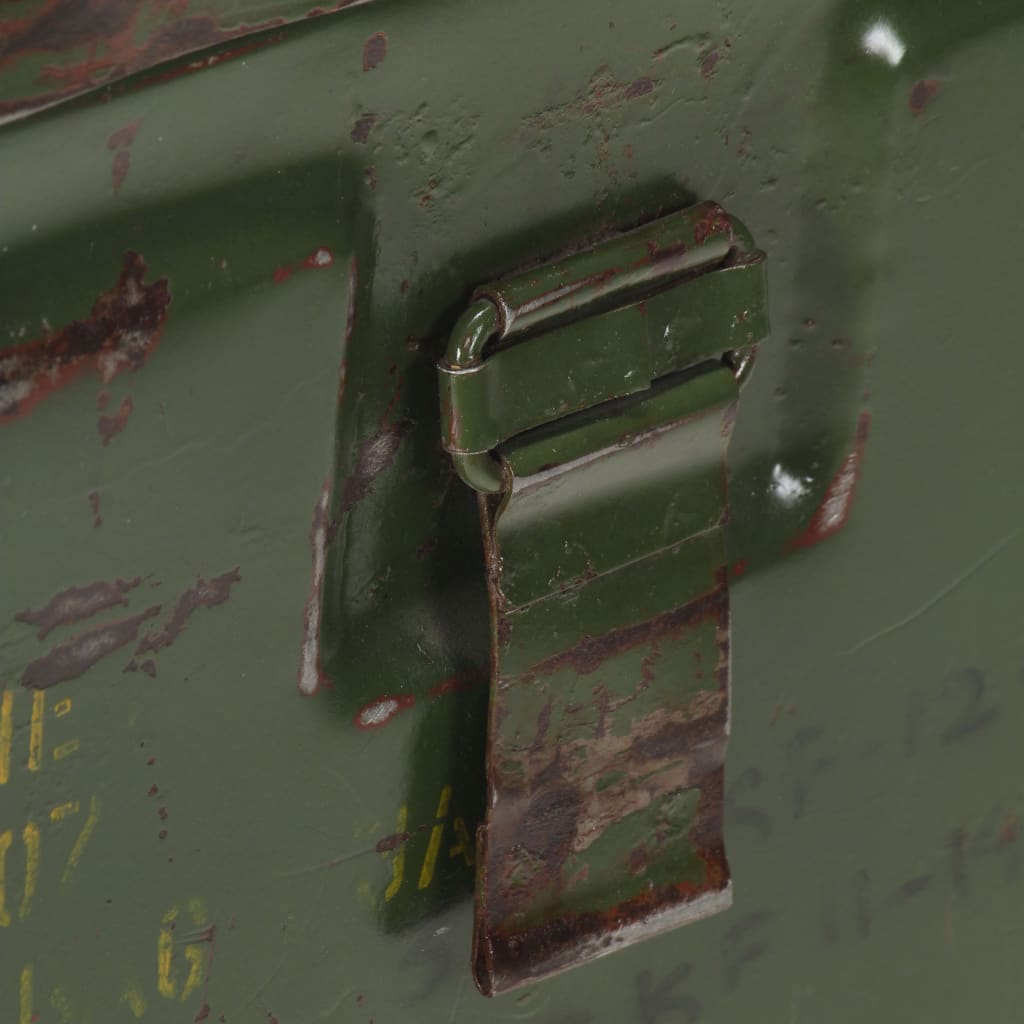vidaXL Cufăr de depozitare, stil militar, 68 x 24 x 66 cm, fier