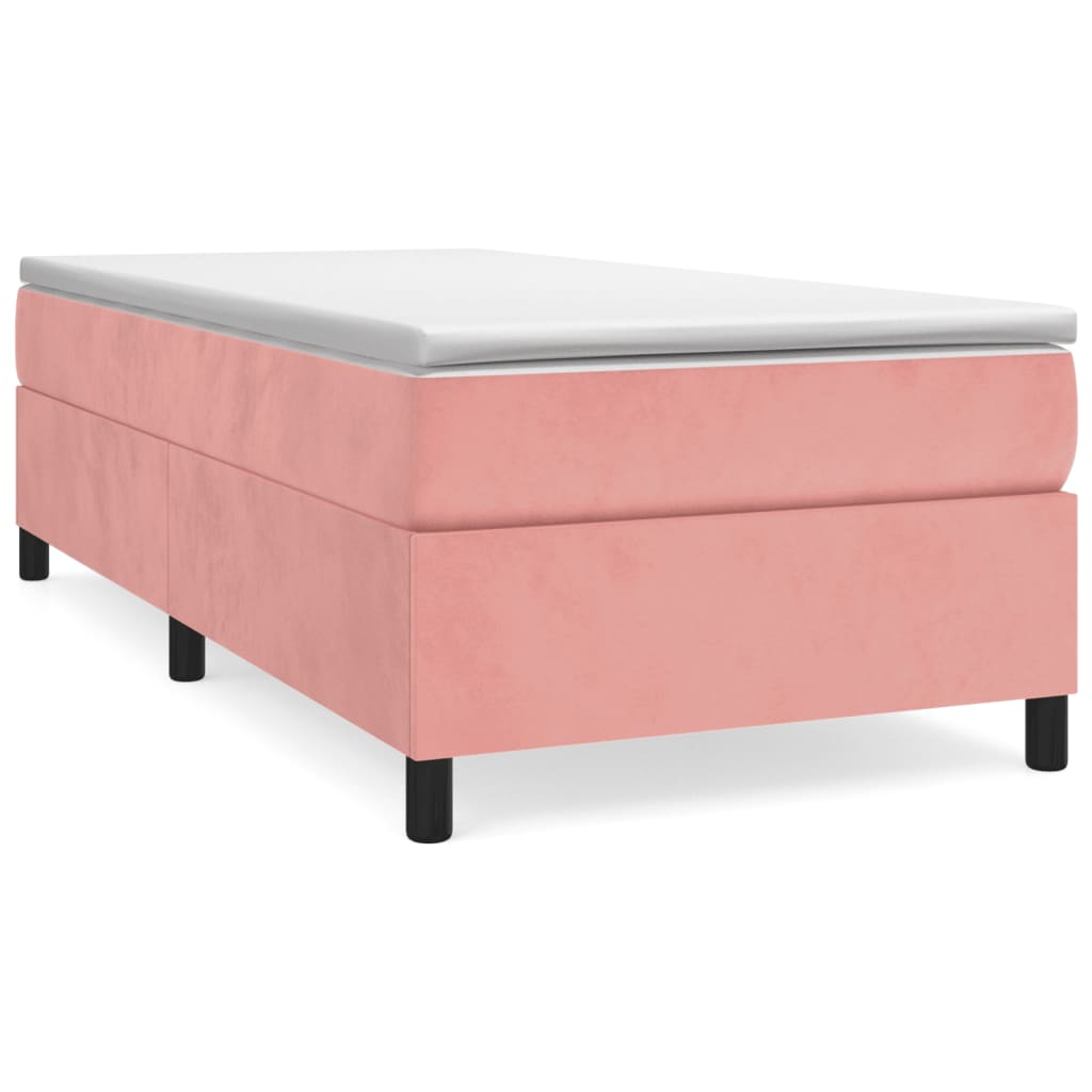 vidaXL Cadru de pat, roz, 90x190 cm, catifea