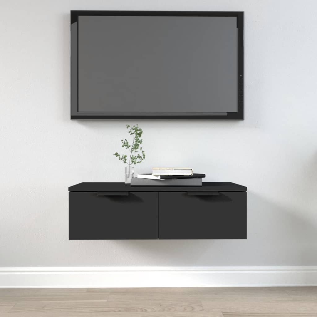 vidaXL Dulap de perete, negru, 68x30x20 cm, lemn compozit