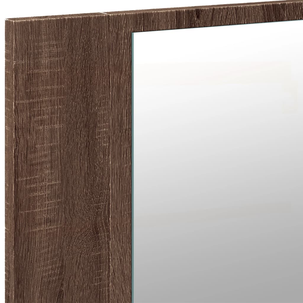 vidaXL Dulap de baie cu oglindă și LED stejar maro, 80x12x45 cm, acril