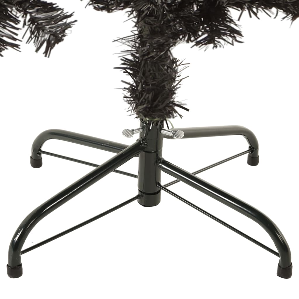 vidaXL Pom de Crăciun artificial subțire, negru, 150 cm