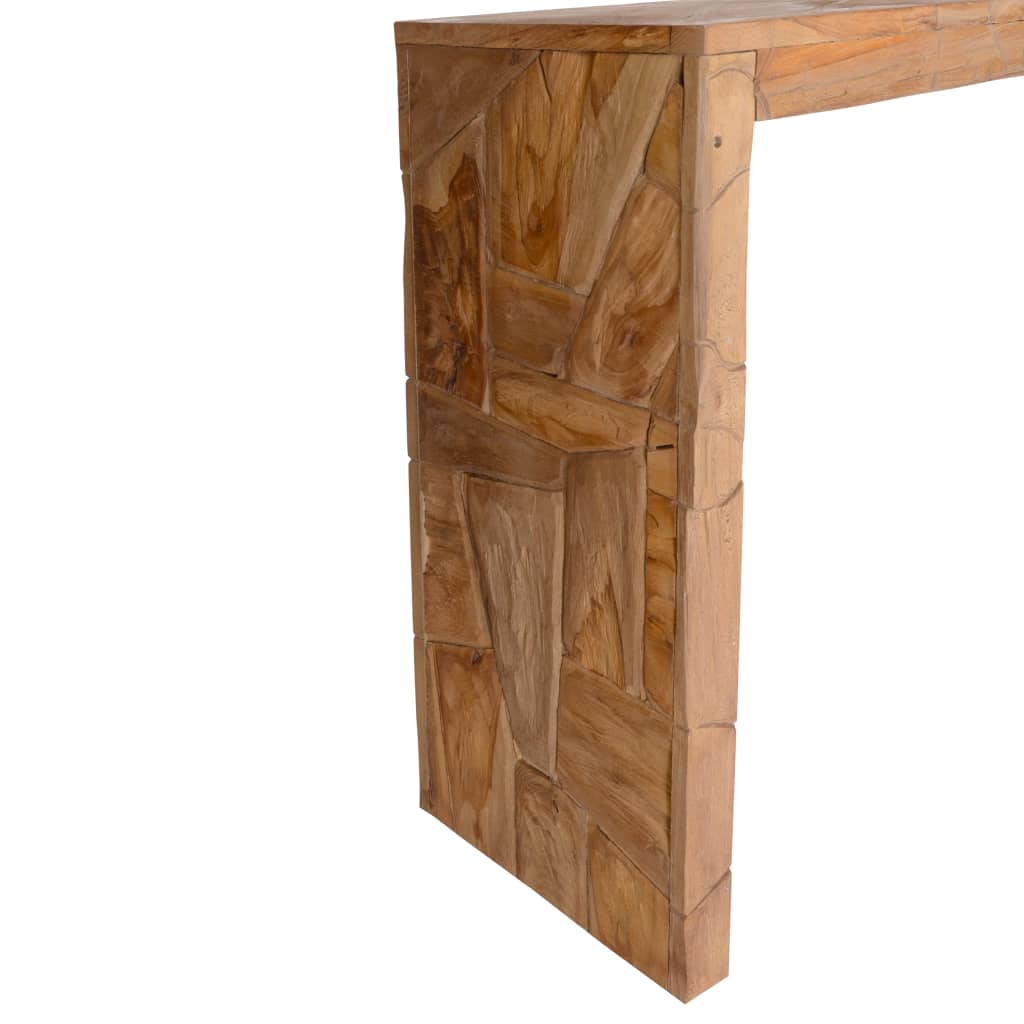 vidaXL Masă consolă, 120x35x76 cm, lemn de tec, model eroziune