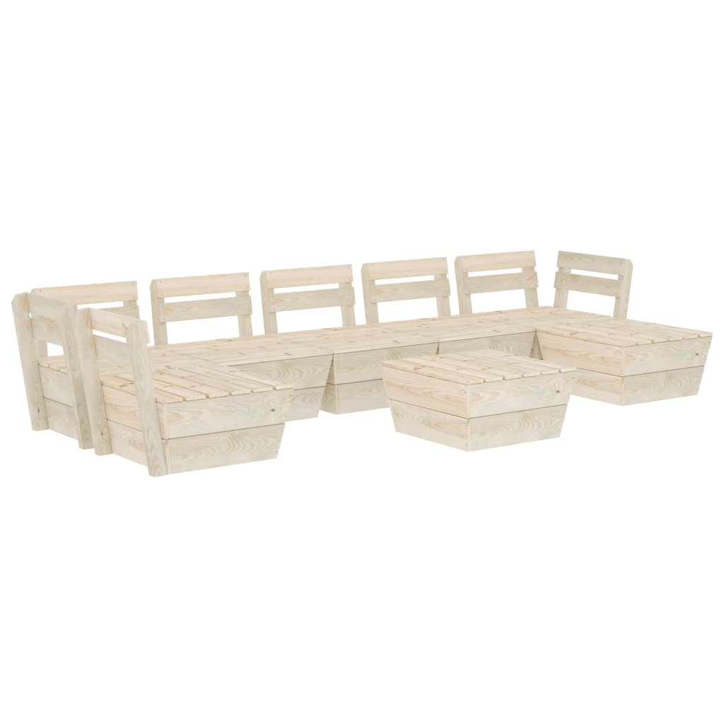 vidaXL Set mobilier grădină din paleți, 8 piese, lemn de molid tratat