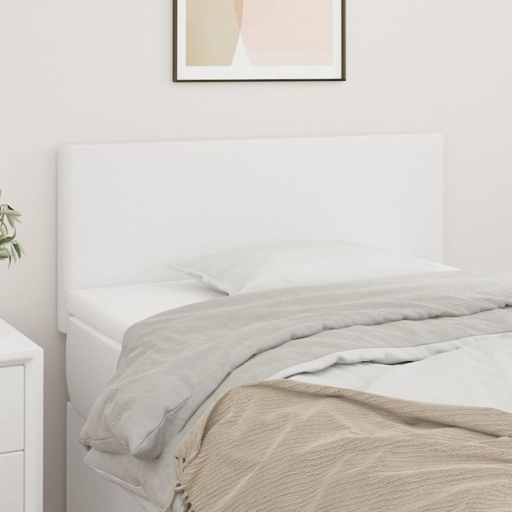 vidaXL Tăblie de pat, alb, 80x5x78/88 cm, piele ecologică