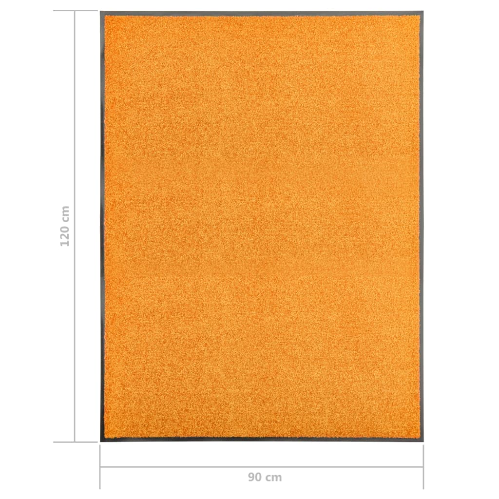 vidaXL Covoraș de ușă lavabil portocaliu 90x120 cm