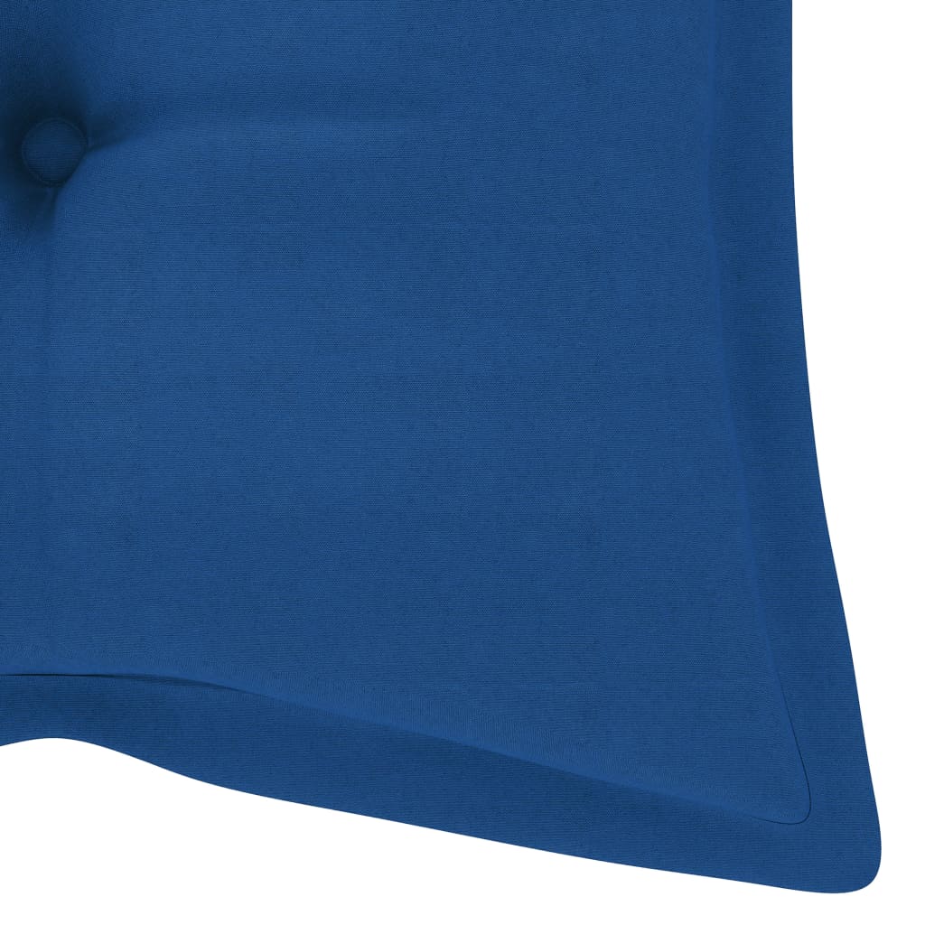 vidaXL Balansoar cu pernă albastru, 120 cm lemn masiv tec
