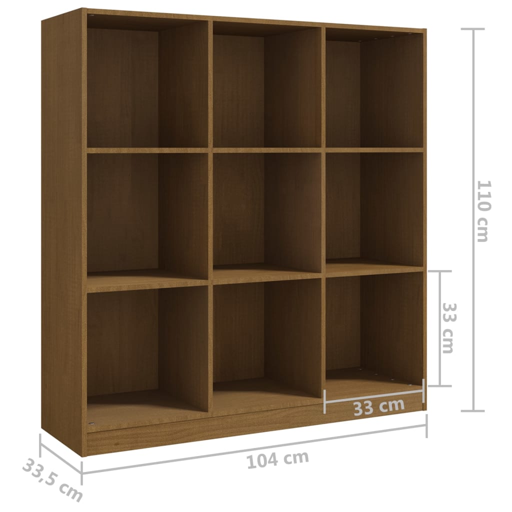vidaXL Bibliotecă/Separator cameră maro miere 104x33,5x110 cm lemn pin