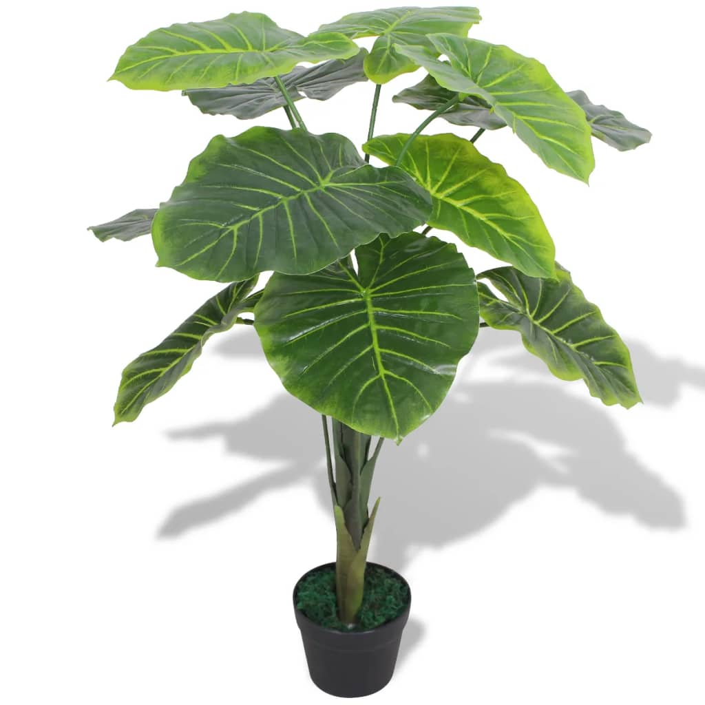 vidaXL Plantă artificială Taro cu ghiveci, 85 cm, verde