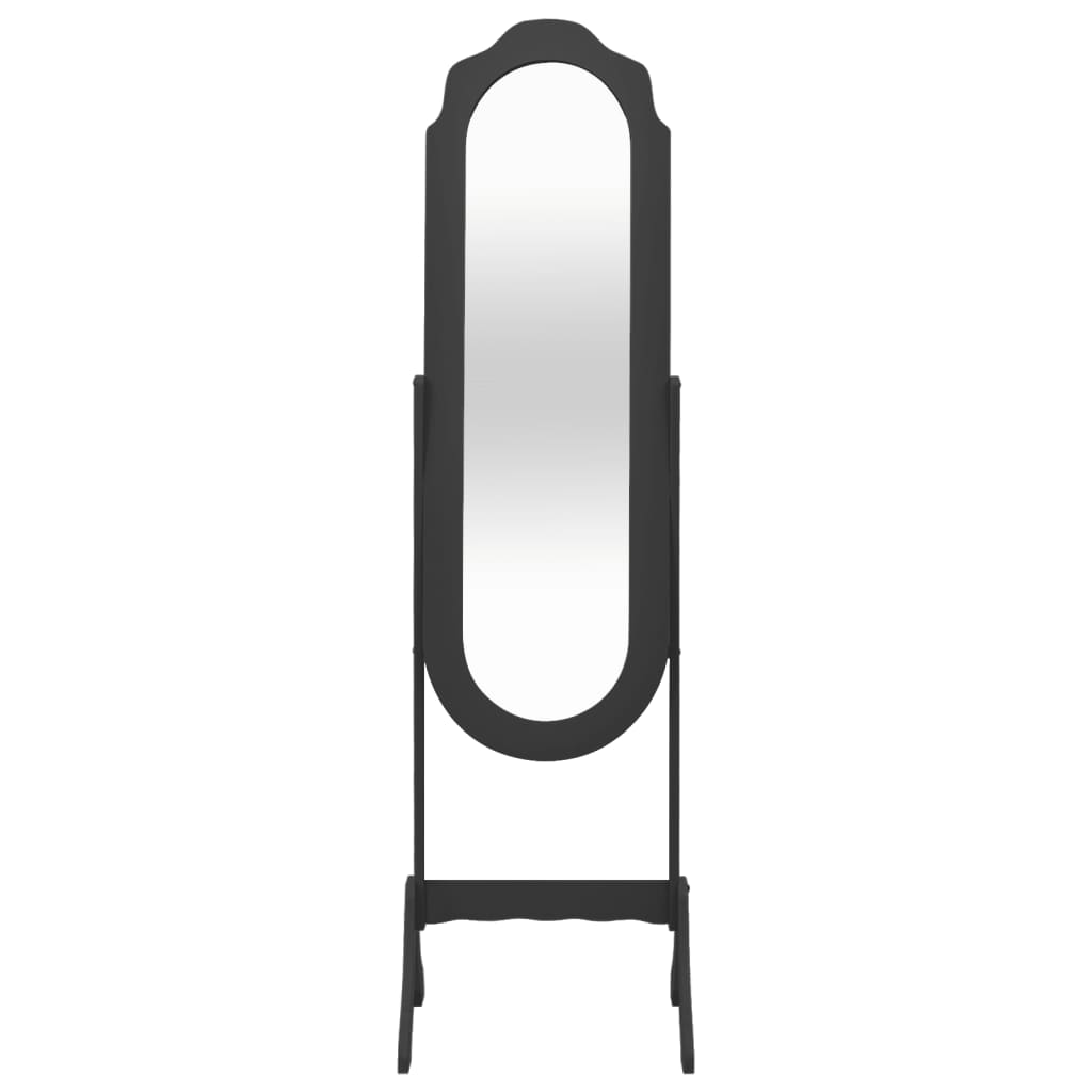 vidaXL Oglindă independentă, negru, 45,5x47,5x160 cm, lemn compozit