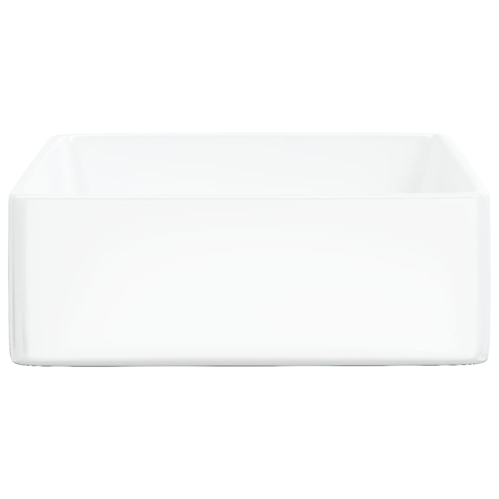 vidaXL Chiuvetă de baie, alb, 37x37x13 cm, ceramică, pătrată