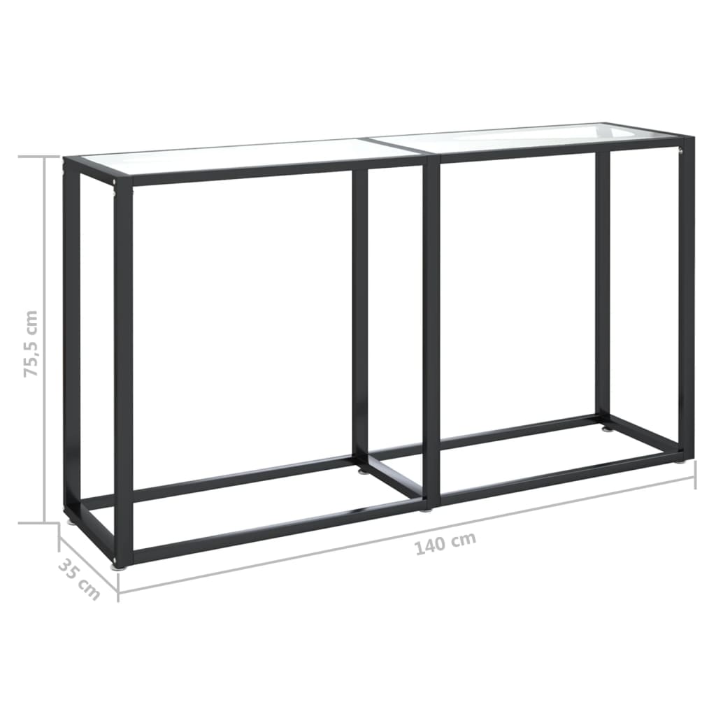 vidaXL Masă consolă, transparent, 140x35x75,5 cm, sticlă securizată