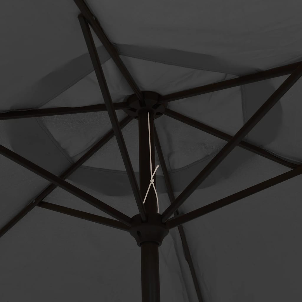 vidaXL Umbrelă de soare de exterior, stâlp din metal, 300 cm, antracit