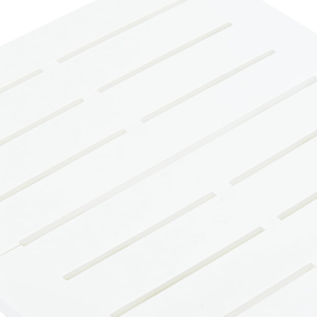 vidaXL Masă de grădină pliabilă, alb, 45 x 43 x 50 cm, plastic