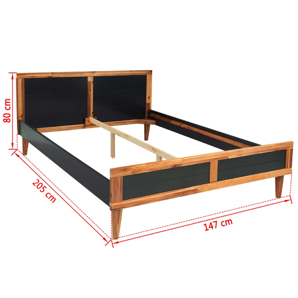 vidaXL Set mobilier dormitor, 4 piese, lemn masiv acacia, 140x200 cm
