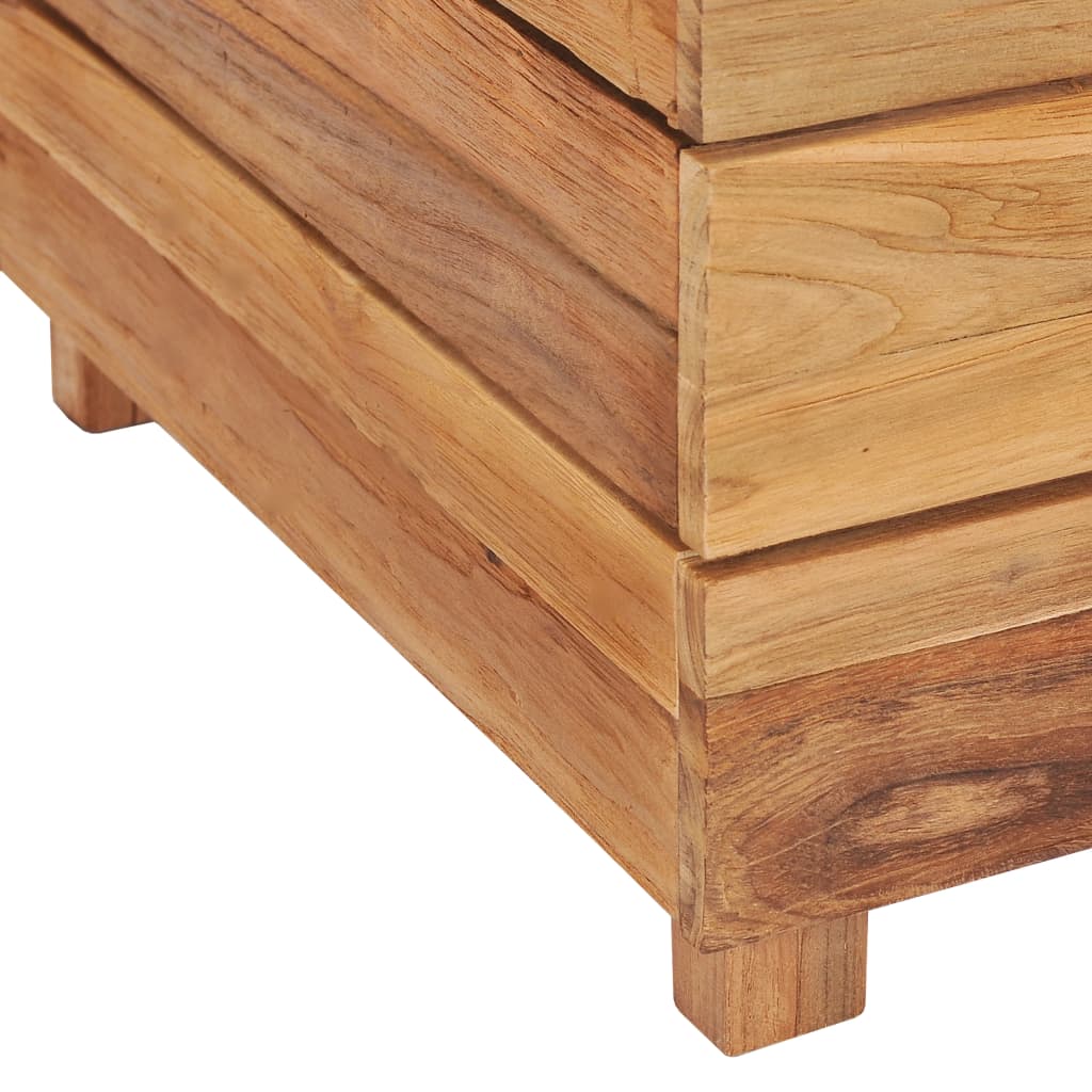 vidaXL Strat înălțat, 50 x 40 x 38 cm, lemn de tec reciclat și oțel