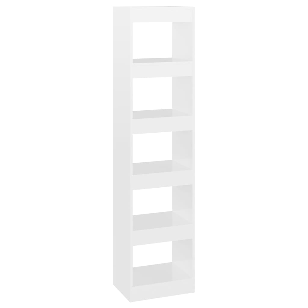 vidaXL Bibliotecă/Separator cameră, alb extralucios, 40x30x166 cm