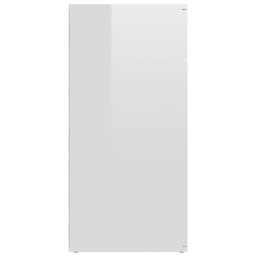 vidaXL Servantă, alb extralucios, 80x36x75 cm, PAL